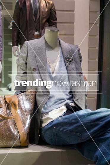 Milan shopping windows Brunello Cucinelli